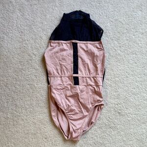 Ella Dancewear Dance Leotard, Pink/Navy, Adult Medium